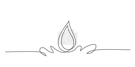 Téléchargez les illustrations : Goutte d'eau en continu simple dessin d'art d'une ligne - en licence libre de droit