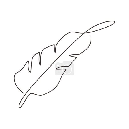 Téléchargez les illustrations : Feuille de banane un dessin de ligne. Illustration vectorielle isolée. Design minimaliste dessiné à la main. - en licence libre de droit