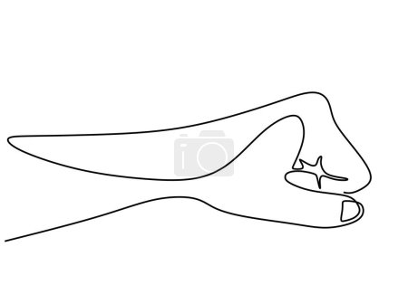 Illustration for Continuous line drawing of fist. Sign or symbol of power, hitting, attack, force. Communication with hand gestures. One line draw graphic design vector illustration - Royalty Free Image