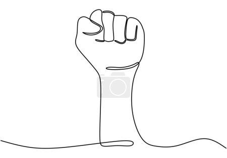 Illustration for One continuous line drawing of of a human fist - Royalty Free Image