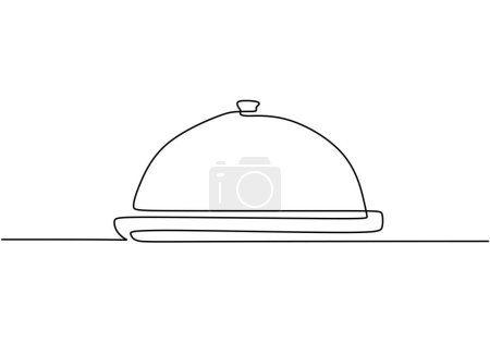 Illustration for Continuous one line drawing Catering dish serving Vector illustration - Royalty Free Image