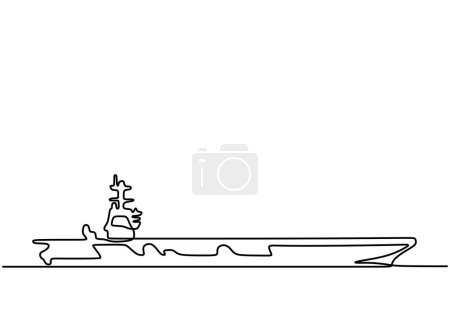 Ilustración de Dibujo continuo de una línea de submarino para el transporte marítimo - Imagen libre de derechos