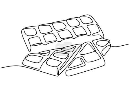Illustration for Continuous one line drawing of chocolate bar - Royalty Free Image