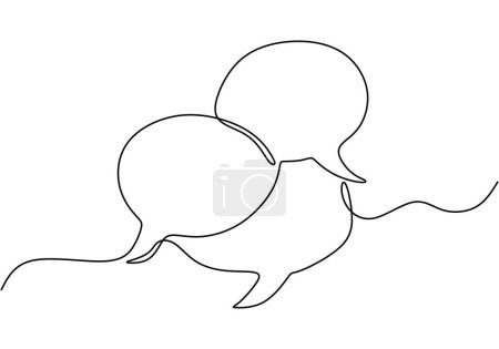 Ilustración de Dibujo continuo de una línea de burbuja de mensaje de voz. Ilustración vectorial diseño lineal minimalista. - Imagen libre de derechos