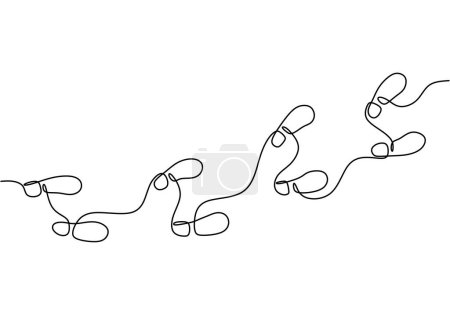 Ilustración de Dibujo continuo de una línea de pasos. Ilustración vectorial minimalista. - Imagen libre de derechos