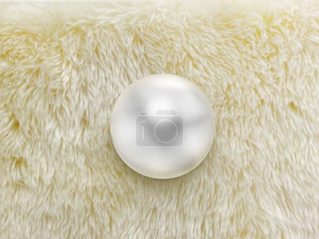Téléchargez les photos : Une belle perle sur un fond de fausse fourrure. - en image libre de droit