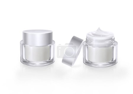 Cream jar Skin care cosmetic jar isolated on a white background