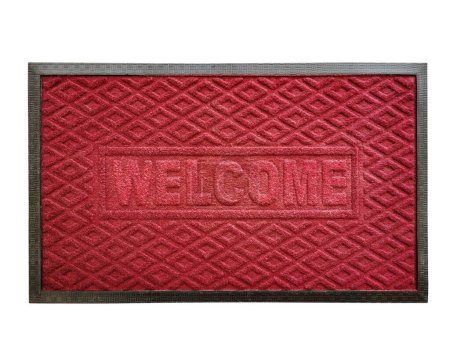 Photo for Welcome doormat Beautiful red with different black borders on a - Royalty Free Image