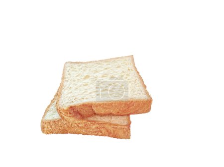 2 slices of bread, isolated on white