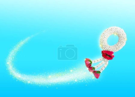 Photo for Thai jasmine garland has a magical floating effect. Mother's Day - Royalty Free Image