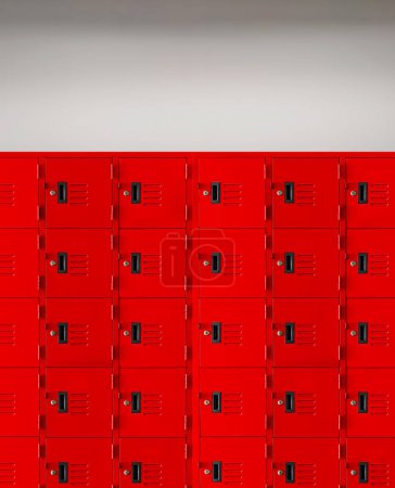 Photo for Red locker box or gym locker inside the room - Royalty Free Image