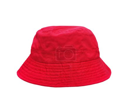 Roter Eimer Hut isoliert auf weißem Grund