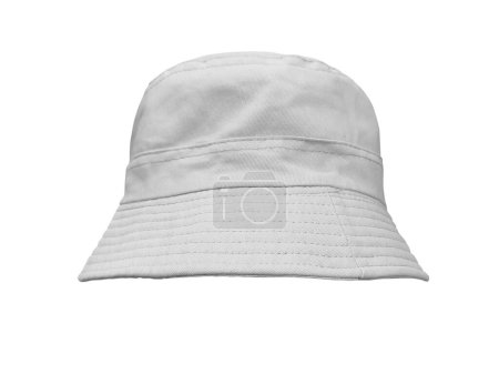 White bucket hat isolated on white