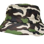 military camouflage bucket hat isolated on white