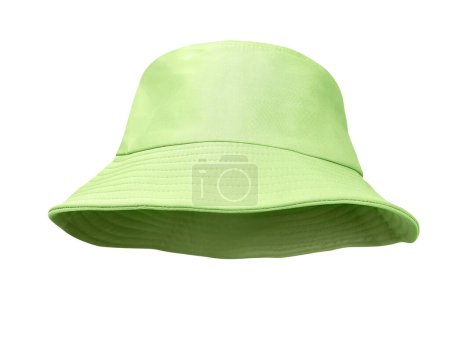 Grüner Eimer Hut isoliert auf weißem Hintergrund