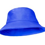 Blue bucket hat isolated on white background