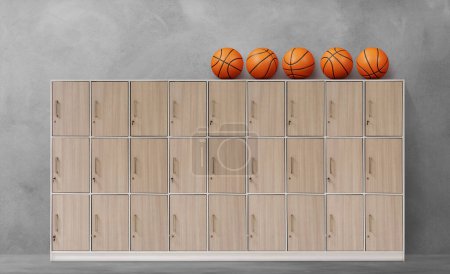 Basketball locker in sports gym