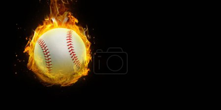 Baseball mit Lichtern auf schwarzem Hintergrund