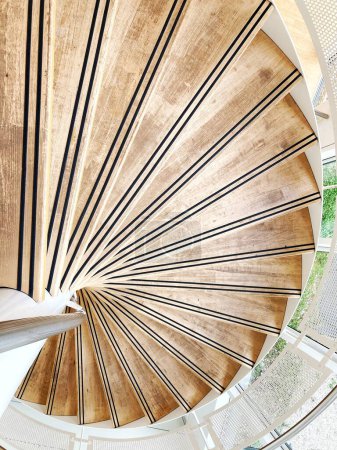 closeup of spiral stairs in a building
