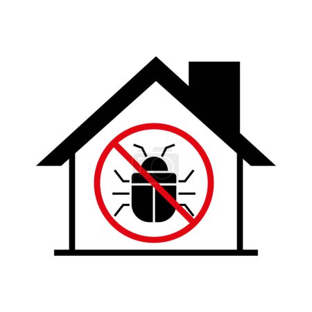 casa con insectos, vector de icono de control de plagas