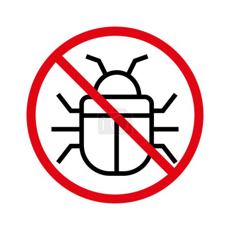 No bugs sign icon vector