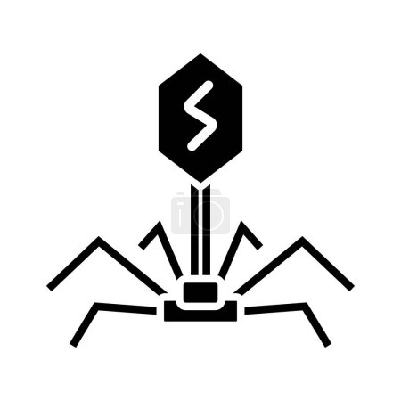 Bacteriophage, bacteria virus infection icon vector