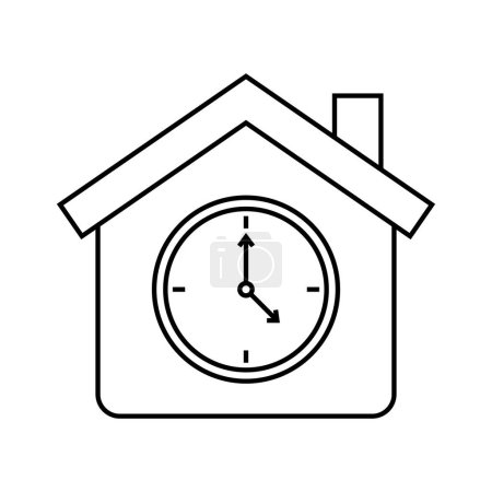 house with clock icon vector