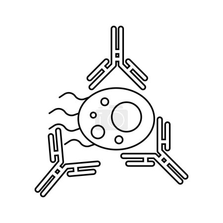 antibody against bacteria infection, immune system concept icon vector