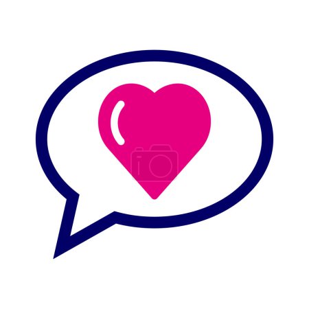 heart with chat bubble icon vector