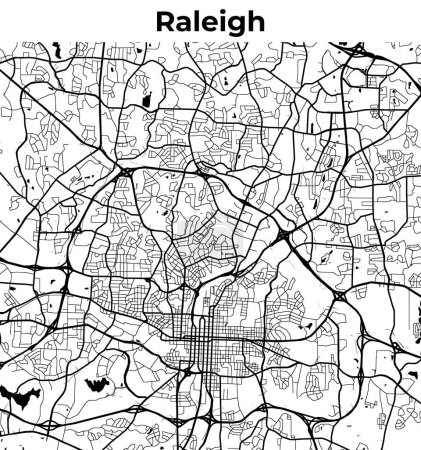 Mapa de la ciudad de Raleigh, Mapa de Cartografía, Mapa de Diseño de la Calle
