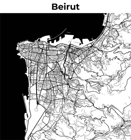 Beirut Stadtkarte, Kartographie Karte, Straßenkarte