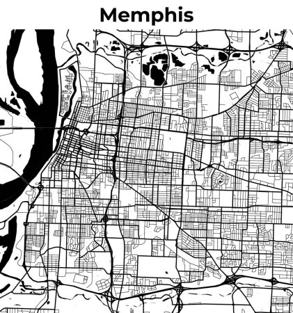 Memphis City Map, Cartography Map, Street Layout Map