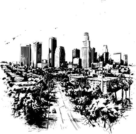 Sketched Los Angeles Skyline, Artistic Impressions