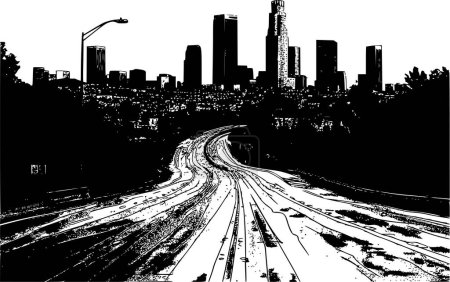 Illustration for Minimal Lines Drawing of Los Angeles City, Subtle and Refined - Royalty Free Image