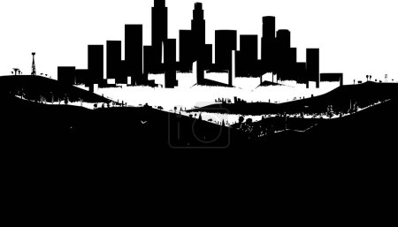 Ilustración de Ciudad con Edificios Paisaje, Los Ángeles Urbano Simplicidad - Imagen libre de derechos