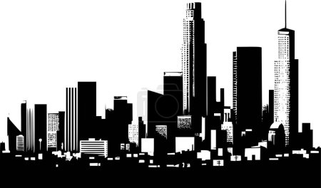 Ilustración de Ciudad con Edificios Paisaje, Los Ángeles Urbano Simplicidad - Imagen libre de derechos