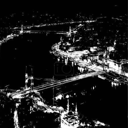 Vollbild-Röntgenaufnahme der Stadt Istanbul, architektonische Details