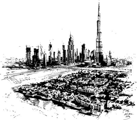 Esbozado Dubai Skyline, Impresiones artísticas