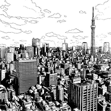Tokyo Urban Skyline, Panoramic View of Tokyo