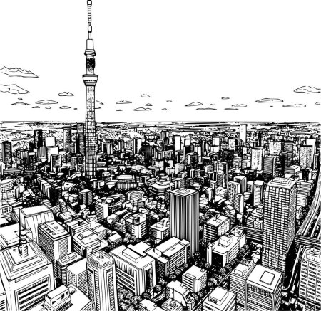 Tokyo Urban Skyline, Panoramic View of Tokyo