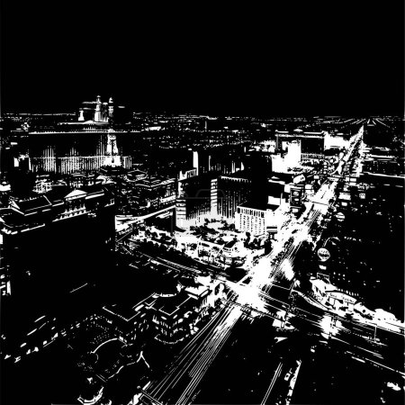 Architectural Details of Las Vegas, X-Ray Style View of Las Vegas