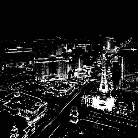 Détails architecturaux de Las Vegas, X-Ray Style View of Las Vegas