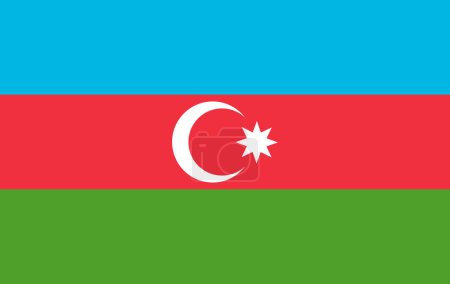 Illustration for Vector Image of Azerbaijan Flag. Azerbaijan Flag. National Flag of Azerbaijan. Azerbaijan flag illustration. Azerbaijan flag picture. Azerbaijan flag image - Royalty Free Image