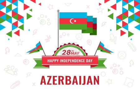 Día Nacional del vector de Azerbaiyán ilustración. Día de la Independencia de Azerbaiyán. Adecuado para tarjeta de felicitación, póster y pancarta.