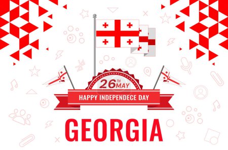 Nationaler Tag von Georgien Vektor Illustration. Unabhängigkeitstag Georgiens. Geeignet für Grußkarte, Poster und Banner.