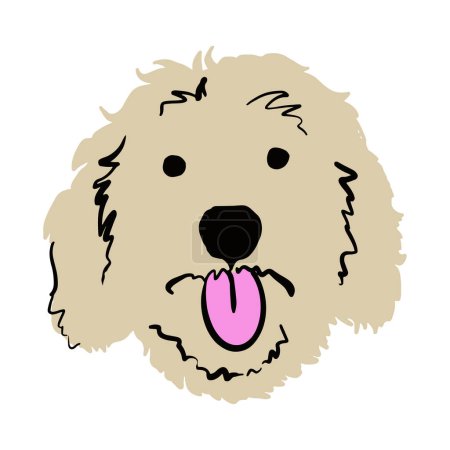 Cute dog doodle sketch.