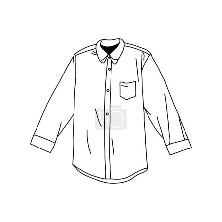 Ilustración de Boceto plano de mens manga larga camisa vector ilustración - Imagen libre de derechos