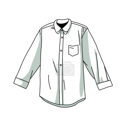 flat sketch of mens long sleeve shirt vector illustration
