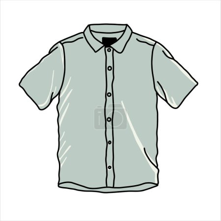 flat sketch of mens long sleeve shirt vector illustration