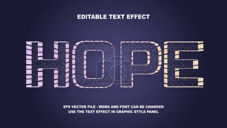 Editable Text Effect Hope 3D Vector Template